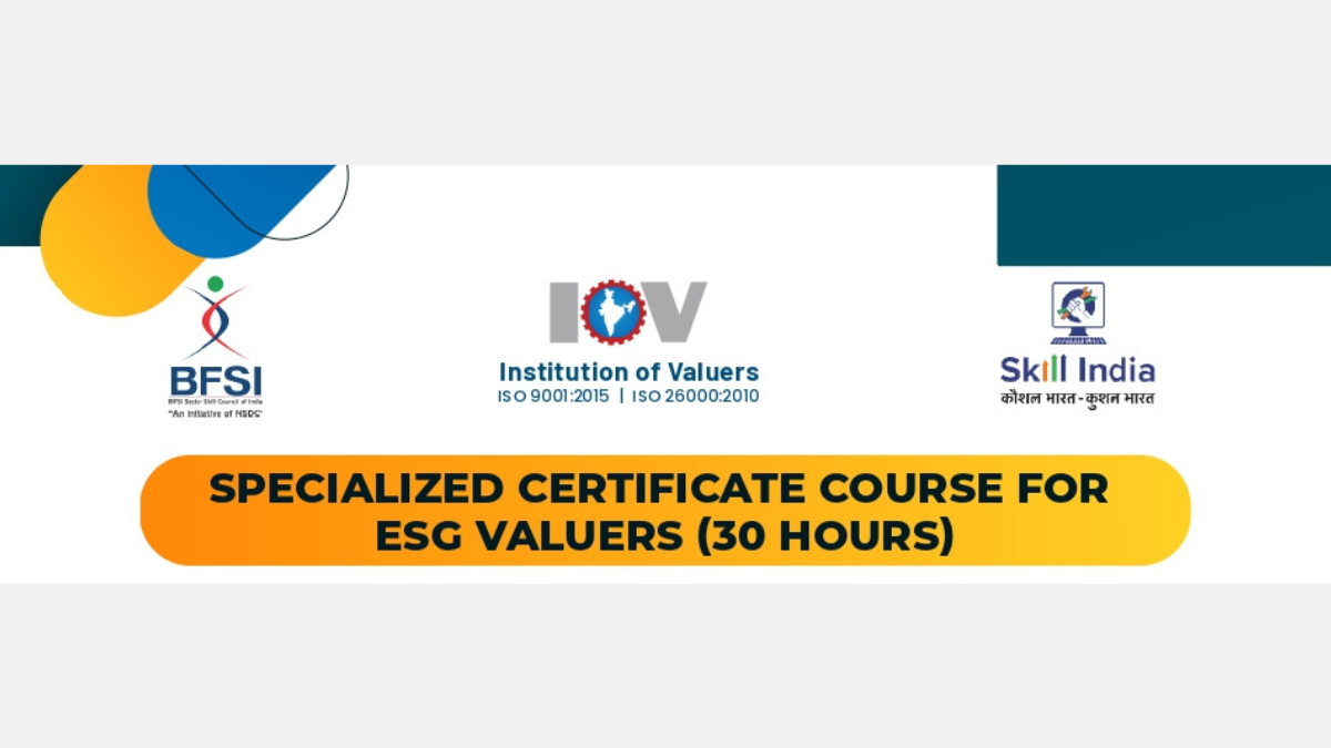 Specialized Certificate Course for ESG (Environmental Social & Governance) Valuers